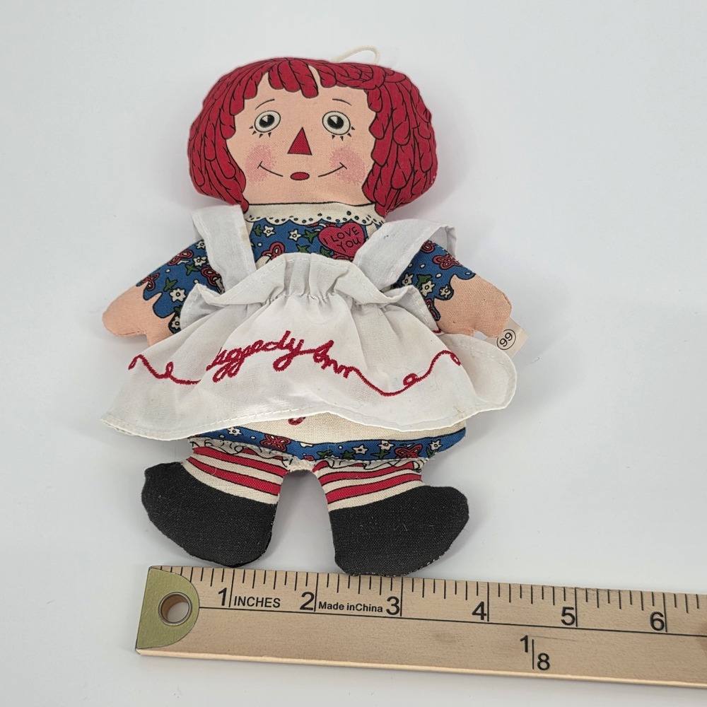 Vtg Applause Raggedy Ann Doll Beanbag Soft Cloth Rare 7" Height Handheld Plush - Picture 8 of 8